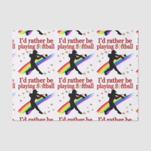 RATHER BE PLAYING SOFTBALL TISSUE PAPER