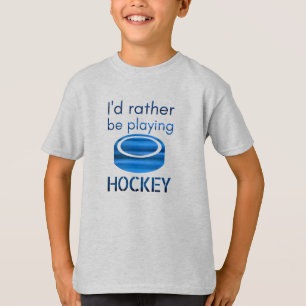 Rather be playing - Speed blue hockey player T-Shirt