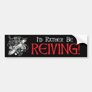 Rather Be Reiving - Reiver Tartan - Black Bumper Sticker
