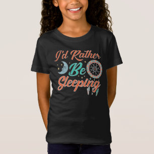 Rather Be Sleeping Novelty Moon and Stars Night T-Shirt