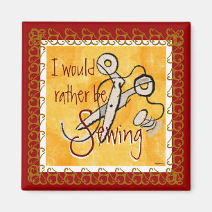 Rather by Sewing (cranberry) Magnet