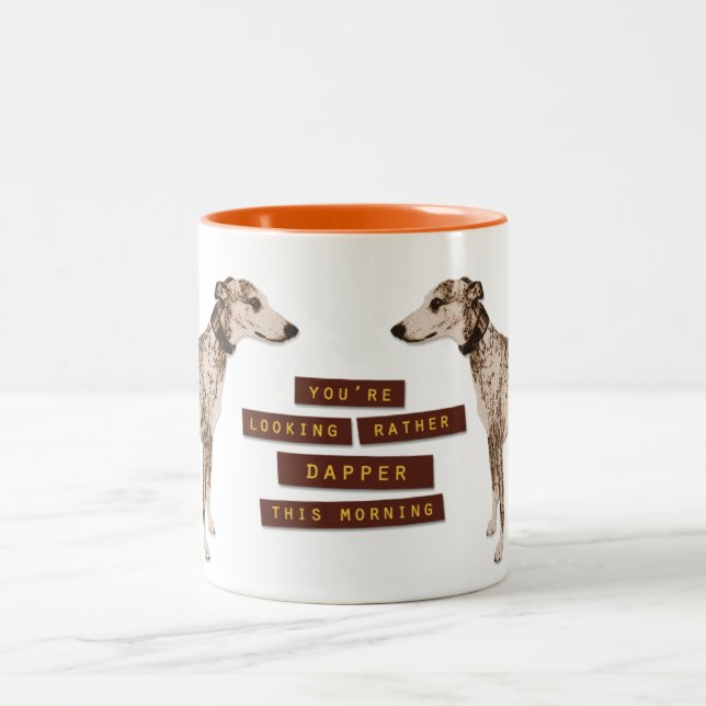 Rather Dapper Whippet Two-Tone Coffee Mug (Center)