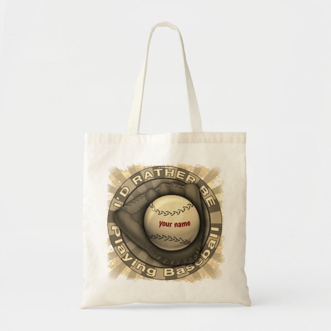 Rather Play Baseball  Tote Bag (Front)