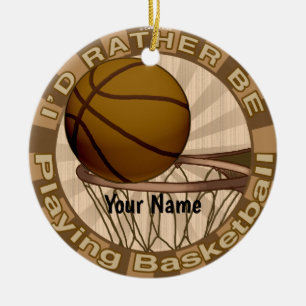 Rather Play Basketball Ceramic Tree Decoration