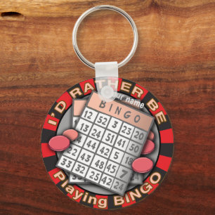 Rather Play Bingo Key Ring