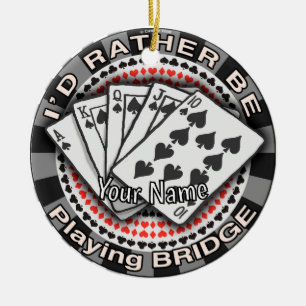 Rather Play Bridge Ceramic Tree Decoration