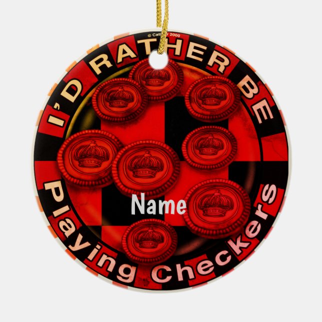 Rather Play Checkers ornament  (Front)