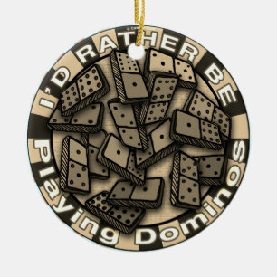 Rather Play Dominoes Ceramic Tree Decoration