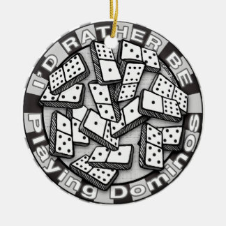 Rather Play Dominoes Ceramic Tree Decoration