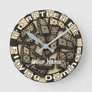 Rather Play Dominoes clock