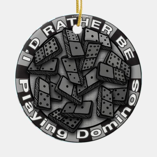 Rather Play Dominoes ornament (Front)
