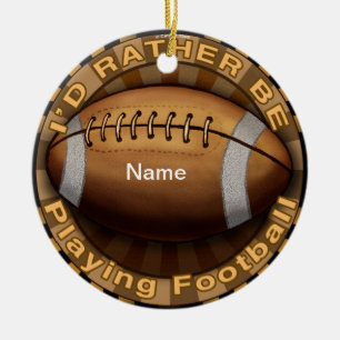 Rather Play Football Ceramic Tree Decoration