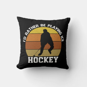 Rather Play Ice Hockey Cushion