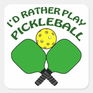 Rather Play Pickleball Square Sticker