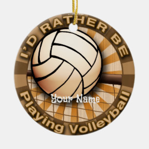 Rather Play Volleyball Ceramic Tree Decoration