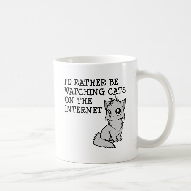 Rather Watch Cats Funny Mug (Right)