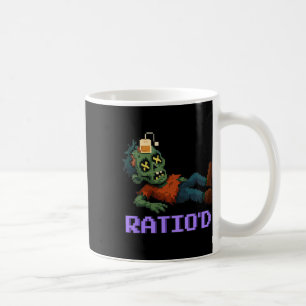 Ratio’d Pixelated Zombie Gamer Teag Npc Halloweeen Coffee Mug