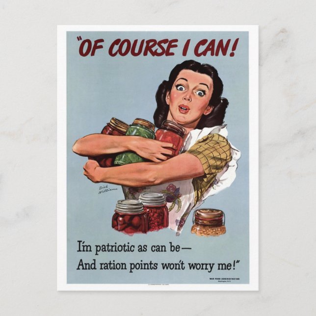Ration Points Vintage Poster Postcard (Front)