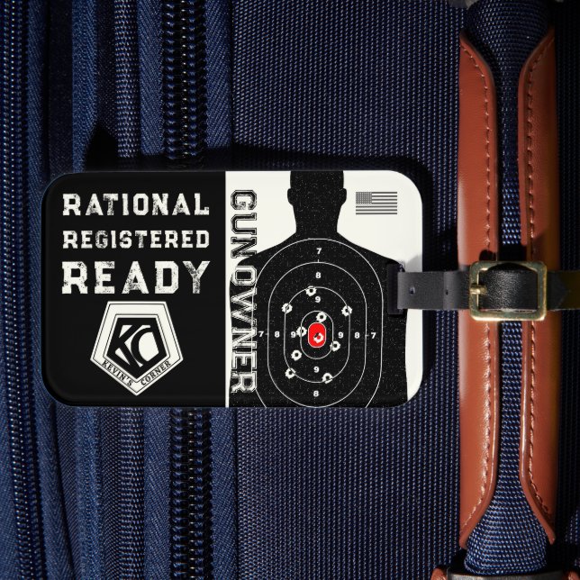 Rational Registered and Ready Gun Owner Luggage Tag (Front Insitu 4)