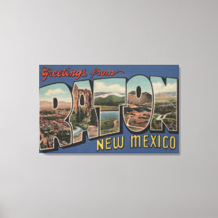 Raton, New Mexico - Large Letter Scenes Canvas Print