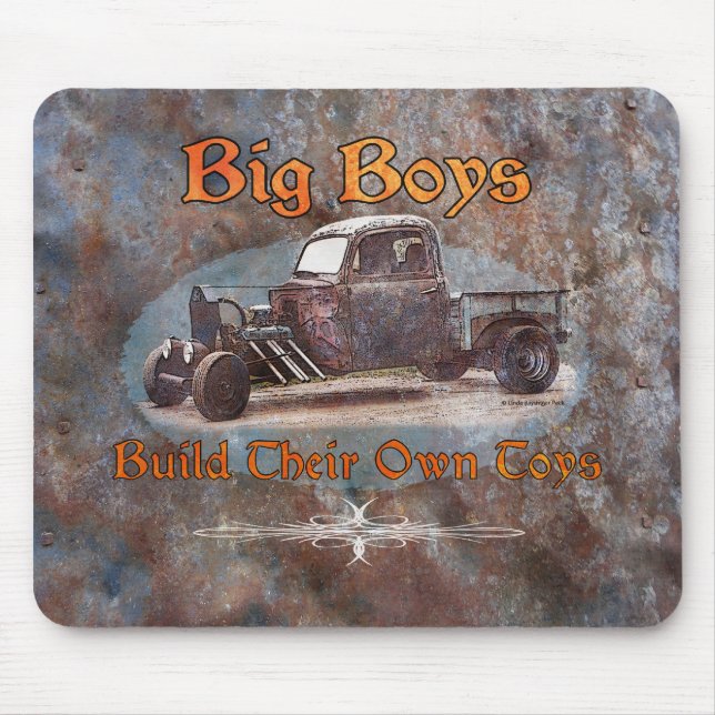 Ratrod Truck Rusty Metal Mouse Mat (Front)