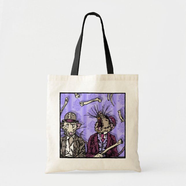 Rats and Bones - Pop Goth Nightmare Surreal Art Tote Bag (Front)