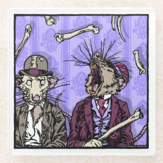 Rats and Bones - Pop Goth Nightmare Surreal Glass Coaster