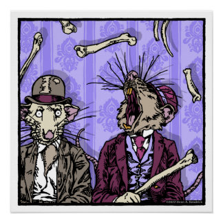 Rats and Bones - Pop Goth Nightmare Surreal Poster