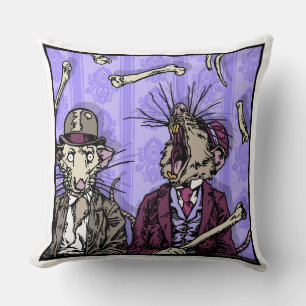 Rats and Bones - Pop Goth Nightmare Surreal Square Cushion