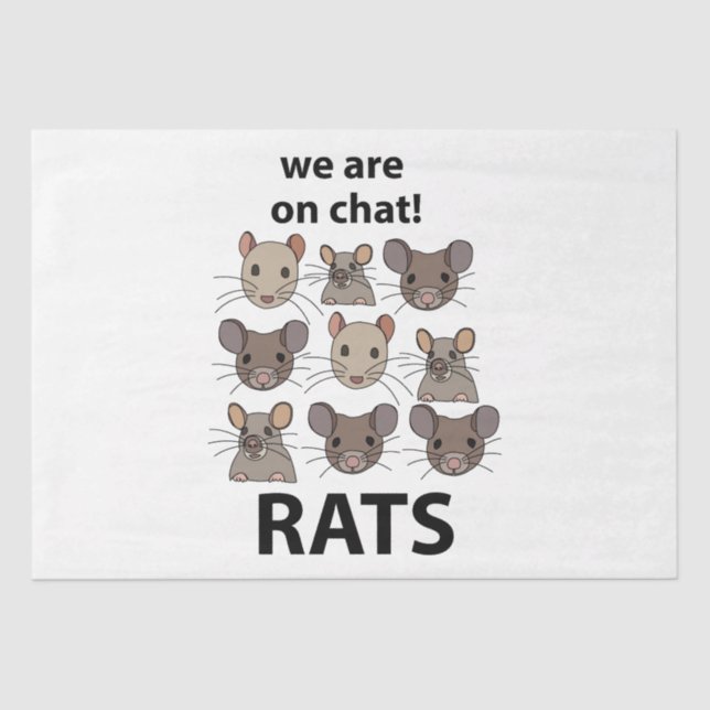 Rats Animal We Are On Chat Funny Rats Tissue Paper (Front)
