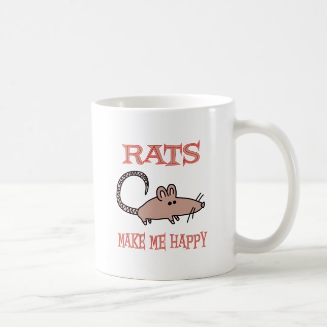 Rats Make Me Happy Coffee Mug (Right)