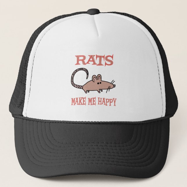 Rats Make Me Happy Trucker Hat (Front)
