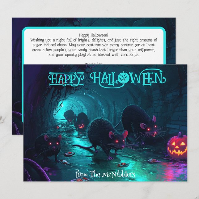 Rats 'n’ Jack: Sewer Spectacle Halloween card (Front/Back)