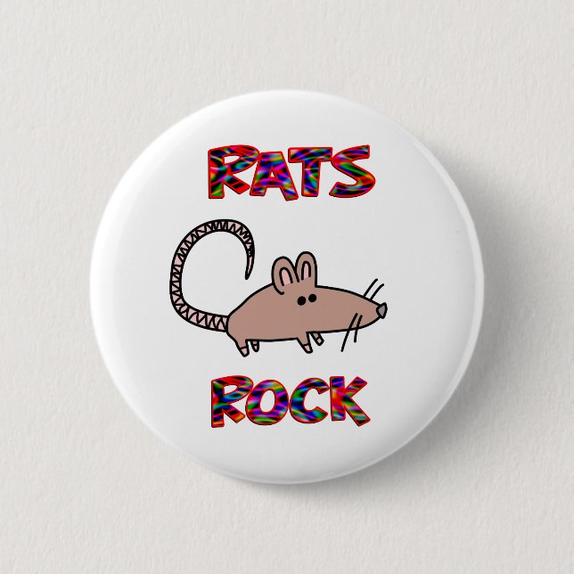 Rats Rock 6 Cm Round Badge (Front)