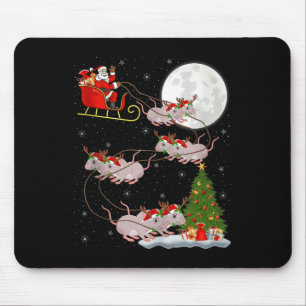 Rats Santa Sleigh Flying Funny Magical Christmas T Mouse Mat