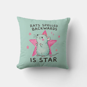 Rats Spelled Backwards Is Star Funny Rat Cushion