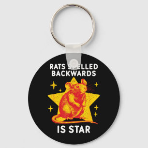 Rats Spelled Backwards Is Star Funny Rat Meme Key Ring