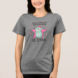 Rats Spelled Backwards Is Star Funny Rat Tri-Blend Shirt