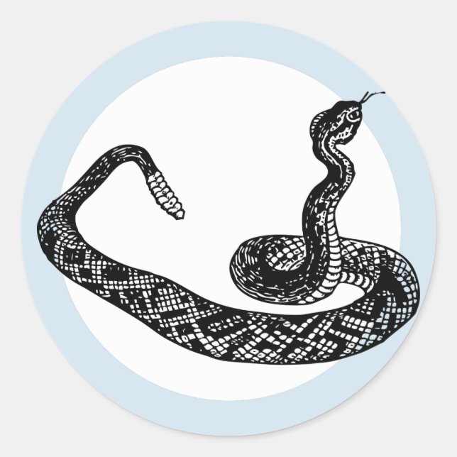 rattle snake classic round sticker (Front)