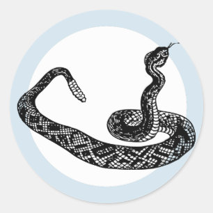 rattle snake classic round sticker