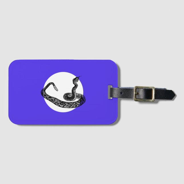 Rattle snake luggage tag (Front Horizontal)