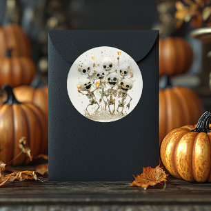 Rattle Some Bones! Playful Adult Halloween Party Classic Round Sticker
