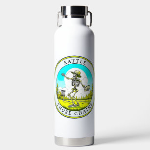 Rattle Those Chains Disc Golfing Skeleton Water Bottle