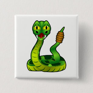 Rattlesnake 15 Cm Square Badge