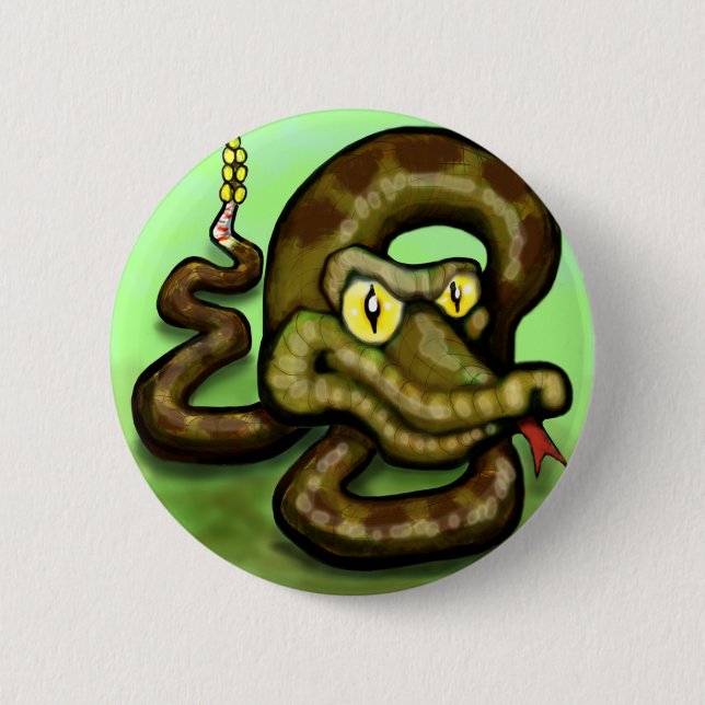 Rattlesnake 6 Cm Round Badge (Front)