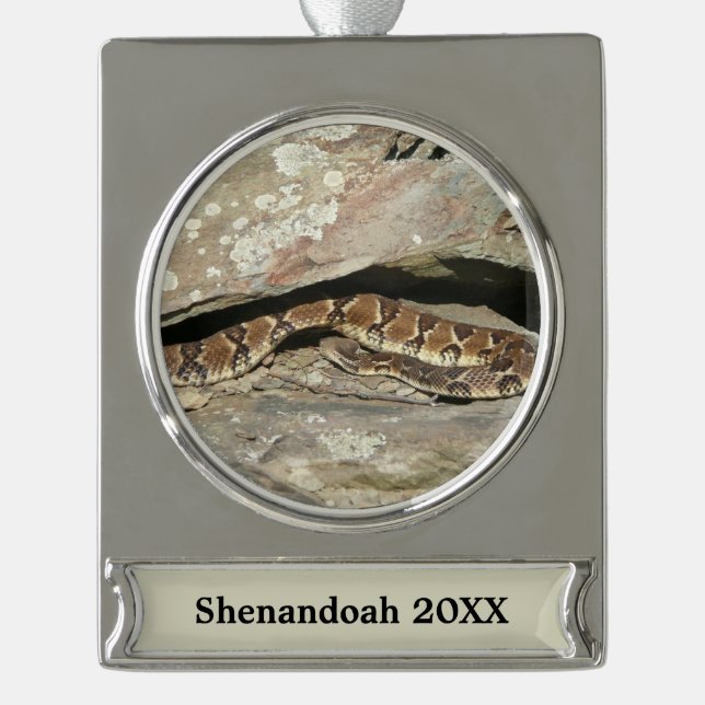 Rattlesnake at Shenandoah National Park Silver Plated Banner Ornament (Front)