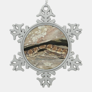 Rattlesnake at Shenandoah National Park Snowflake Pewter Christmas Ornament