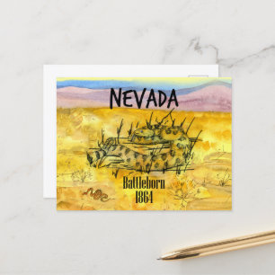 Rattlesnake Nevada Battleborn 1864 Desert Hills Postcard