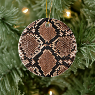 Rattlesnake Snake Skin Leather Faux Ceramic Tree Decoration