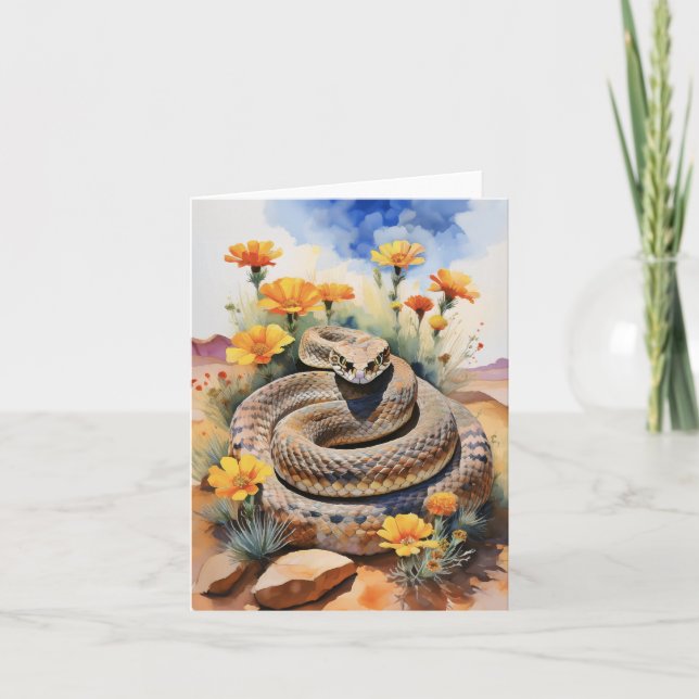 Rattlesnake Southwest Watercolor Card (Front)